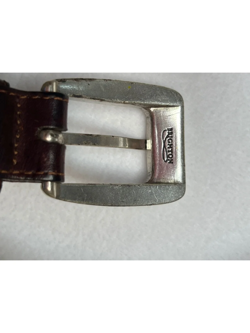Brighton Woven Beige and Brown Leather Belt Size 38